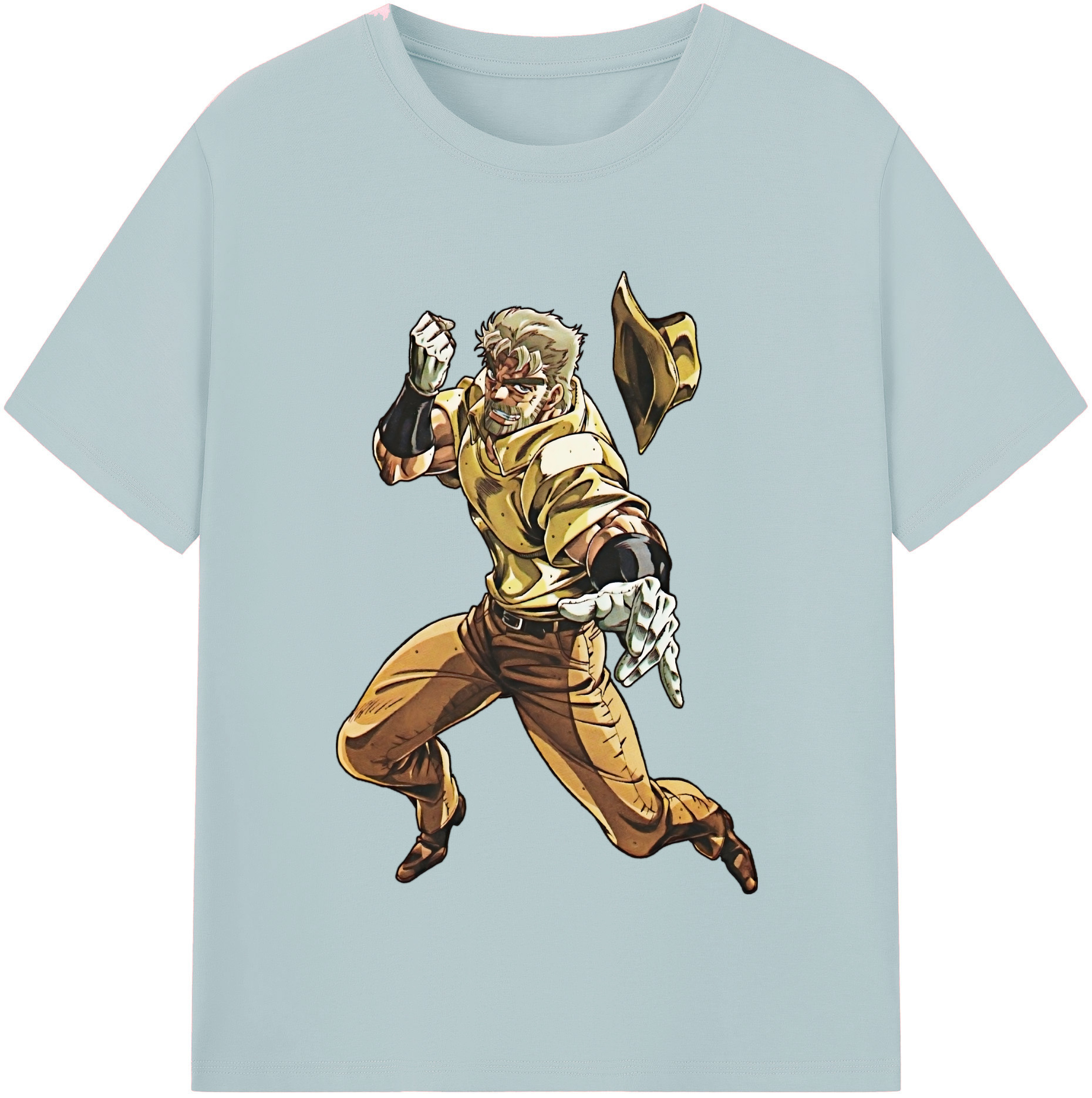 （画像用） ジョジョの奇妙な冒険 ジョセフ?ジョースター JoJo's Bizarre Adventure Joseph Joestar 綿100％半袖Tシャツ（フロントプリント）